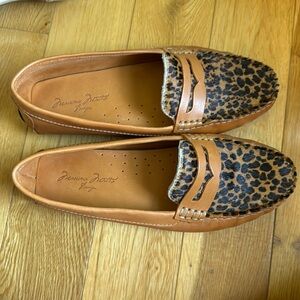 Tan/ leopard loafers size 7.5